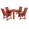 Highwood Usa Weatherly 5pc Square Outdoor Patio Furniture Dining Set AD-DNW44-RED - alternate 1